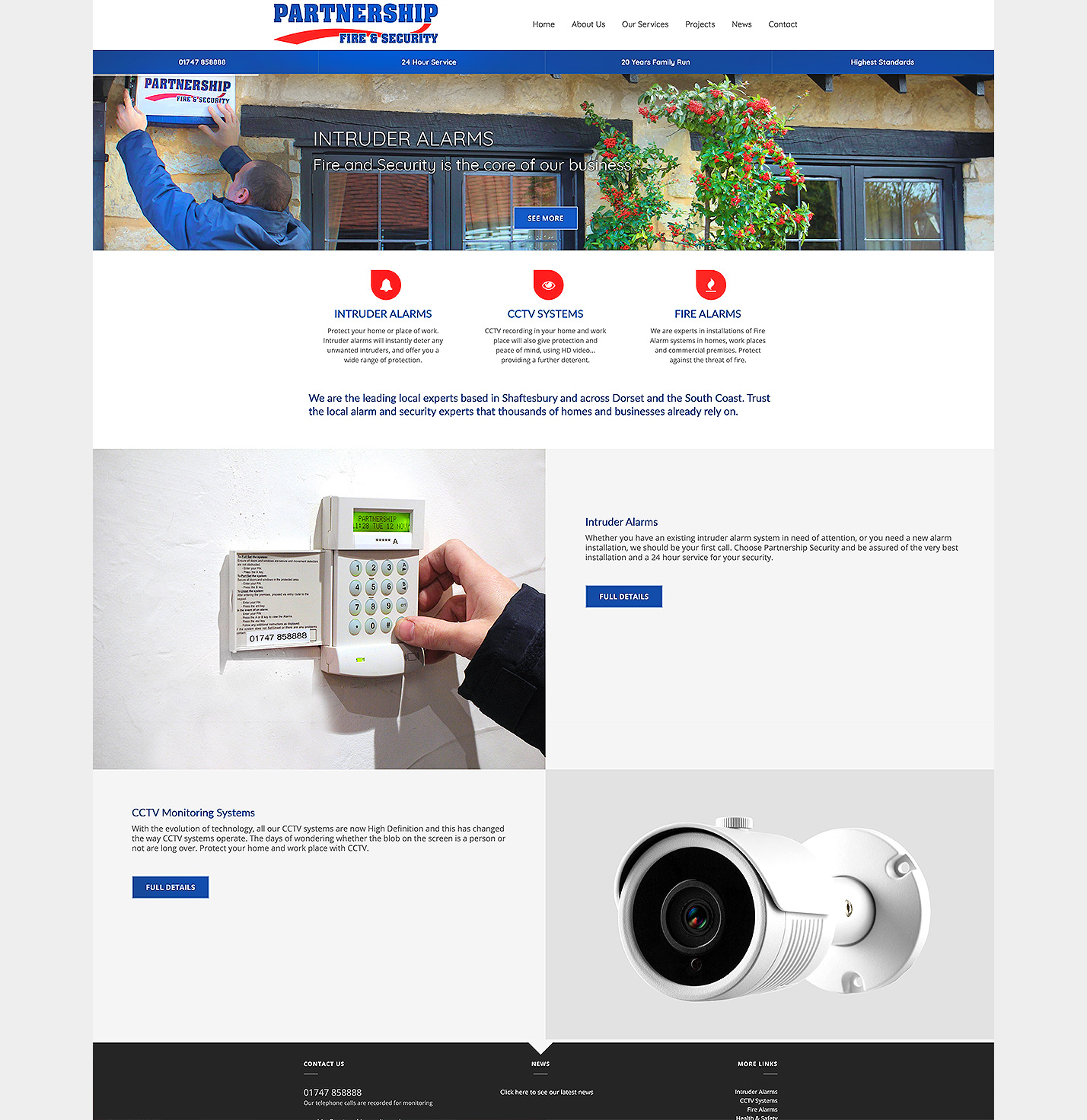 Partnership Security are a well trusted security company. We had a great time making their website.
